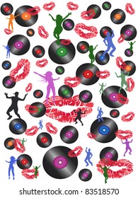 seamless disco music and dance background