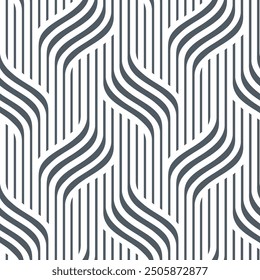 Seamless discreet pattern with wavy lines on a white background