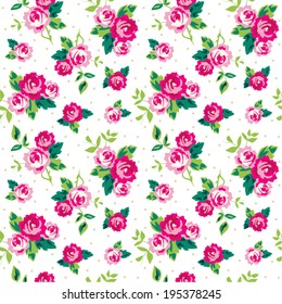 Seamless Ditsy Dot Rose