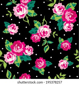 Seamless Ditsy Dot Rose