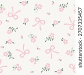 Seamless ditsy floral bow pattern 