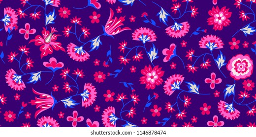 Seamless ditsy floral pattern