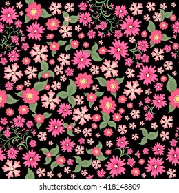 Seamless ditsy. Floral pattern. Flowers background. Vector illustration.
