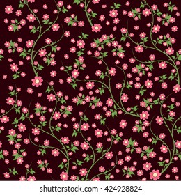 Seamless ditsy. Floral pattern. Flowers background. Vector illustration.