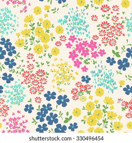 Seamless Ditsy Floral Pattern In Vector