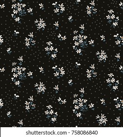 Seamless Ditsy Floral Pattern In Vector