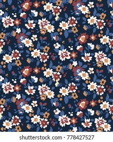 Seamless Ditsy Floral Pattern in vector