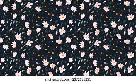 seamless ditsy flowers pattern background