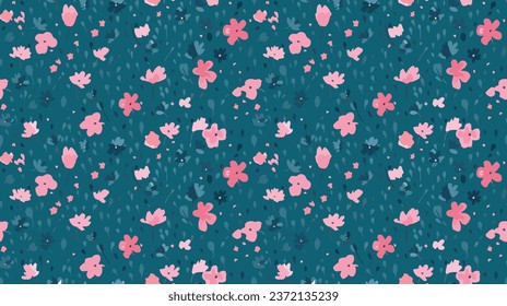 seamless ditsy flowers pattern background