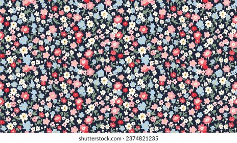 seamless ditsy flowers repeating pattern, tiny flowers pattern, ditsy, liberty , meadow, floral , for summer dress fabric