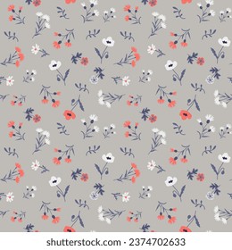 Seamless ditsy flowers vector pattern