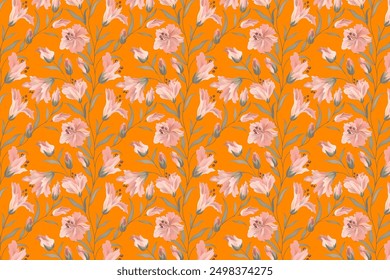Patrón elegante sin fisuras con pequeñas flores silvestres encantadoras. Los ramos son delicados. Millefleurs estilo Liberty. Fondo floral para textiles, Fondo de pantalla, rellenos de patrones, cubiertas, superficies, impresiones, 