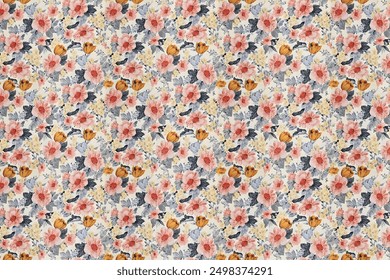 Patrón elegante sin fisuras con pequeñas flores silvestres encantadoras. Los ramos son delicados. Millefleurs estilo Liberty. Fondo floral para textiles, Fondo de pantalla, rellenos de patrones, cubiertas, superficies, impresiones, 