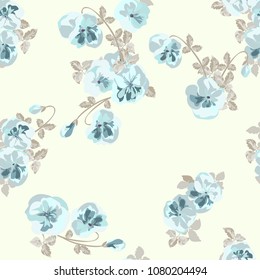 Seamless ditsy pattern in small cute wild flowers. Delicate bouquets. Liberty style millefleurs. Floral background for textile, wallpaper, pattern fills, covers, surface, print, wrap, scrapbooking, de