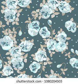 Seamless ditsy pattern in small cute wild flowers. Delicate bouquets. Liberty style millefleurs. Floral background for textile, wallpaper, pattern fills, covers, surface, print, wrap, scrapbooking, de