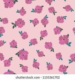 Seamless ditsy pattern in small cute wild flowers. Simple bouquets. Liberty style millefleurs. Floral background for textile, wallpaper, pattern fills, covers, surface, print, wrap, scrapbooking