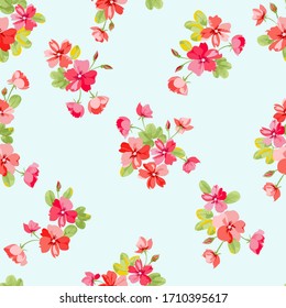 Nahtlose, düstere Muster in kleinen, süßen Wildblumen. Delikate Bouquets. Millefleurs im Stil der Freiheit. Blumenhintergrund für Textilien, Tapeten, Musterfüllungen, Deckel, Oberfläche, Druck, Packung, Scrapbooking