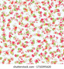 Seamless ditsy pattern in small cute wild flowers. Delicate bouquets. Liberty style millefleurs. Floral background for textile, wallpaper, pattern fills, covers, surface, print, wrap, scrapbooking