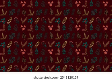 Seamless ditsy pattern in small cute wild flowers