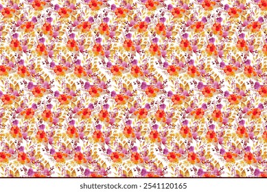 Seamless ditsy pattern in small cute wild flowers