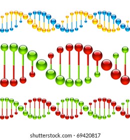 Seamless DNA strands. Vector.