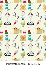 seamless doctor pattern,cartoon vector illustration