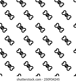 Seamless dog bone pattern with heart design vector background for fabic and decoration