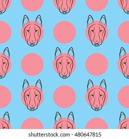 Seamless dog (bulldog) pattern background for any design. 
