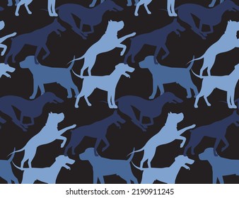 Patrón de camuflaje de perros sin soldadura para tejidos, textiles, embalajes y papel pintado. Ilustración vectorial.
