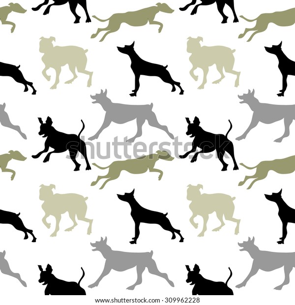 grey dog seamless