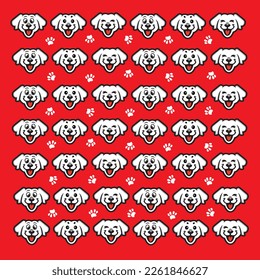 seamless dog pattern design vector
