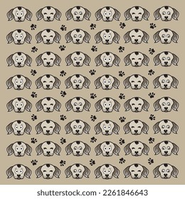 seamless dog pattern design vector