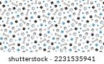 Seamless dog pattern with paw prints, bones, hearts and balls. Cat foot texture. Pattern with doggy pawprint and bones. Dog texture. Hand drawn vector illustration in doodle style on white background.
