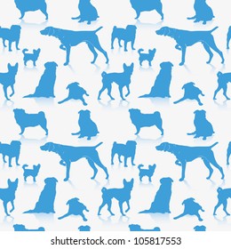 Seamless dog pattern - vector illustration