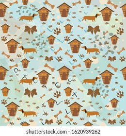 Seamless dog pattern. Vector Illustration