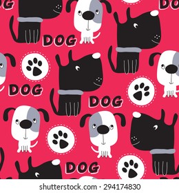 seamless dog pattern vector illustration