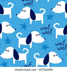 seamless dog pattern vector illustration