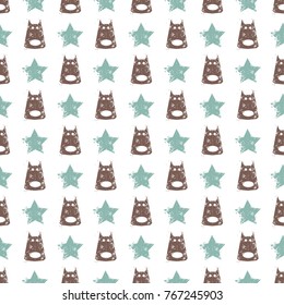 seamless dog pattern vector illustration