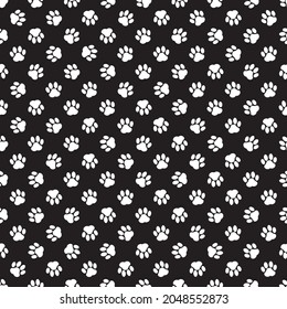 Seamless dog paw pattern background texture