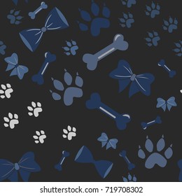 Seamless Dog Paw Pattern. Vector Illustration