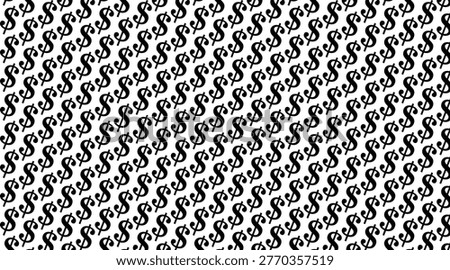 Seamless Dollar Sign Pattern Background Black White Money Finance Texture
