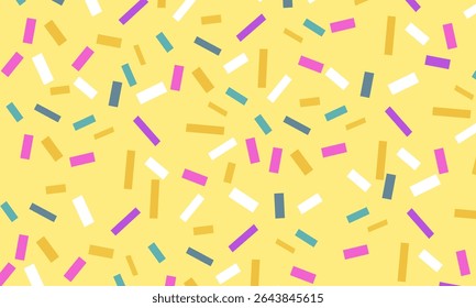 Padrão de esmalte de rosca sem costura com muitos polvilhos decorativos. creme com polvilhos coloridos.