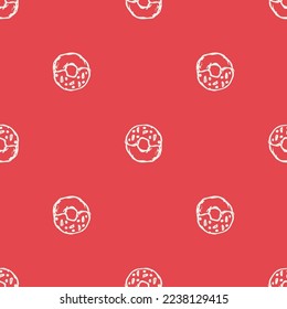 seamless donut pattern. Doodle vector pattern with donut icons. donut background