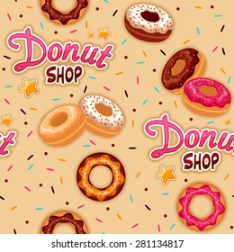 Seamless donut shop background