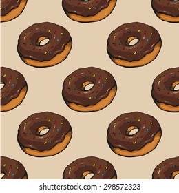 seamless with donut vector sketch
