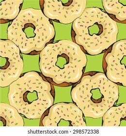 seamless with donut vector sketch