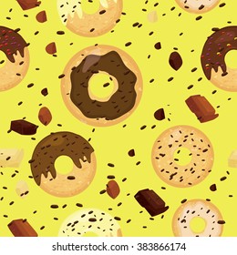 Seamless donuts pattern.