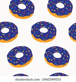 Seamless Donuts vector pattern background