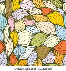 Seamless doodle abstract colorful pale waves pattern