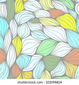 Seamless doodle abstract colorful pale waves pattern